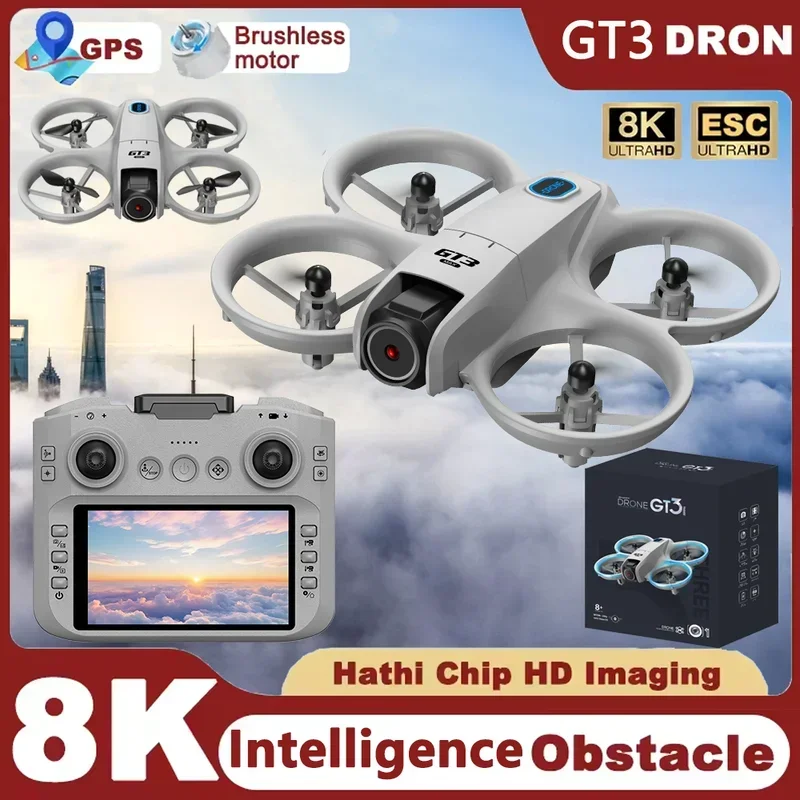 Drone Gimbal Mount - GT3ミニ新型ドローンRCクアッドコプター、8Kカメラ搭載HDドローン、WiFi FPVドローン、オプティカルフロー障害物回避機能付き飛行機、子供のおもちゃ