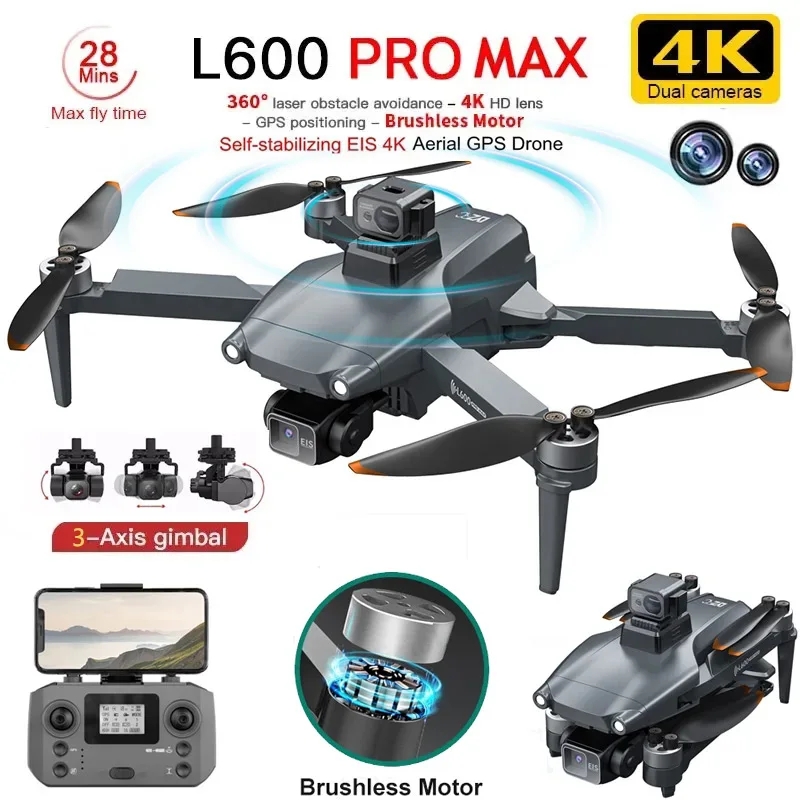 Drone Gimbal 3 Axis - L600 プロマックス GPS ドローンプロフェッショナル 4K 3