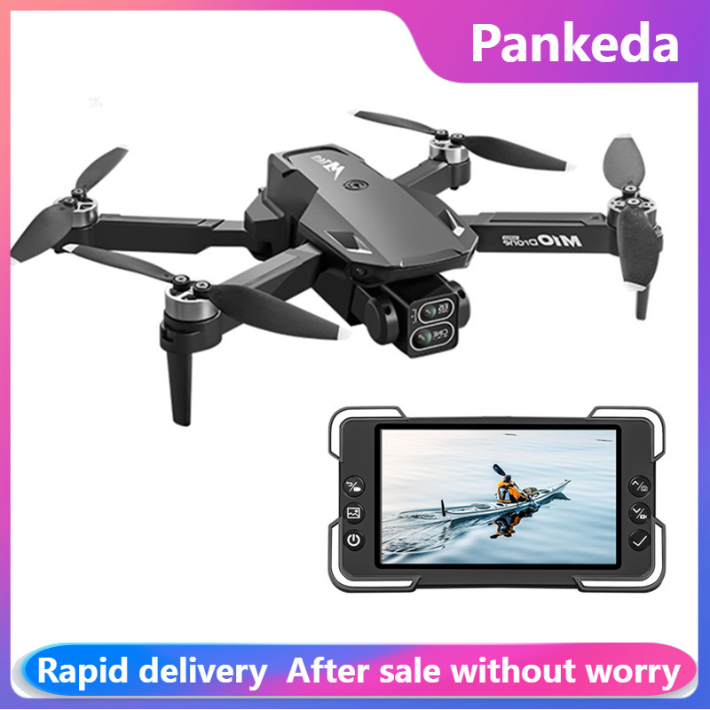 Drone Gimbal Brushless - M10カメラドローン、画面付きリモコン、デュアルカメラ、オプティカルフローポジショニング、2.4G RCクアッドコプター、ワンボタン離陸ドローン
