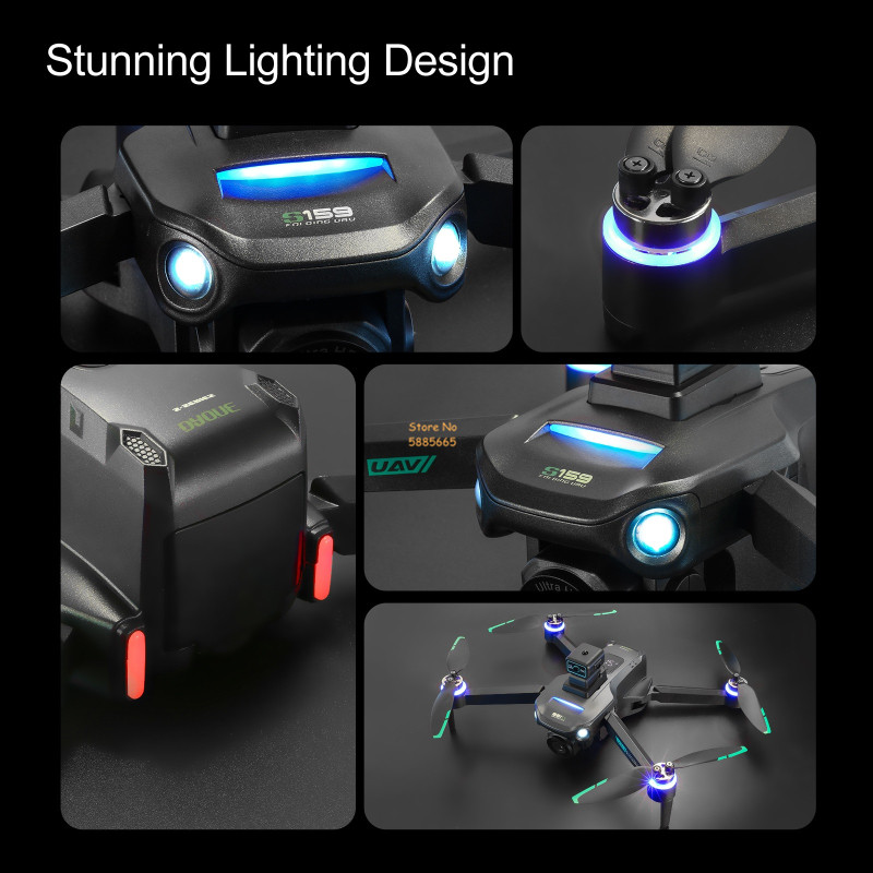 リモコン付きクワッドコプタードローン,障害物回避,LEDスク - Drone Gimbal Brushless のレビューと価格