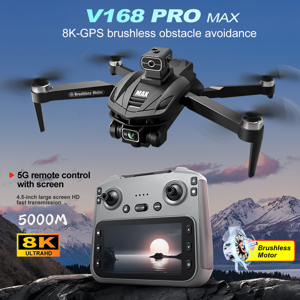 V168 PRO Max GPS ドローン 8K プロフェッ - Drone Gimbal Brushless のレビューと価格
