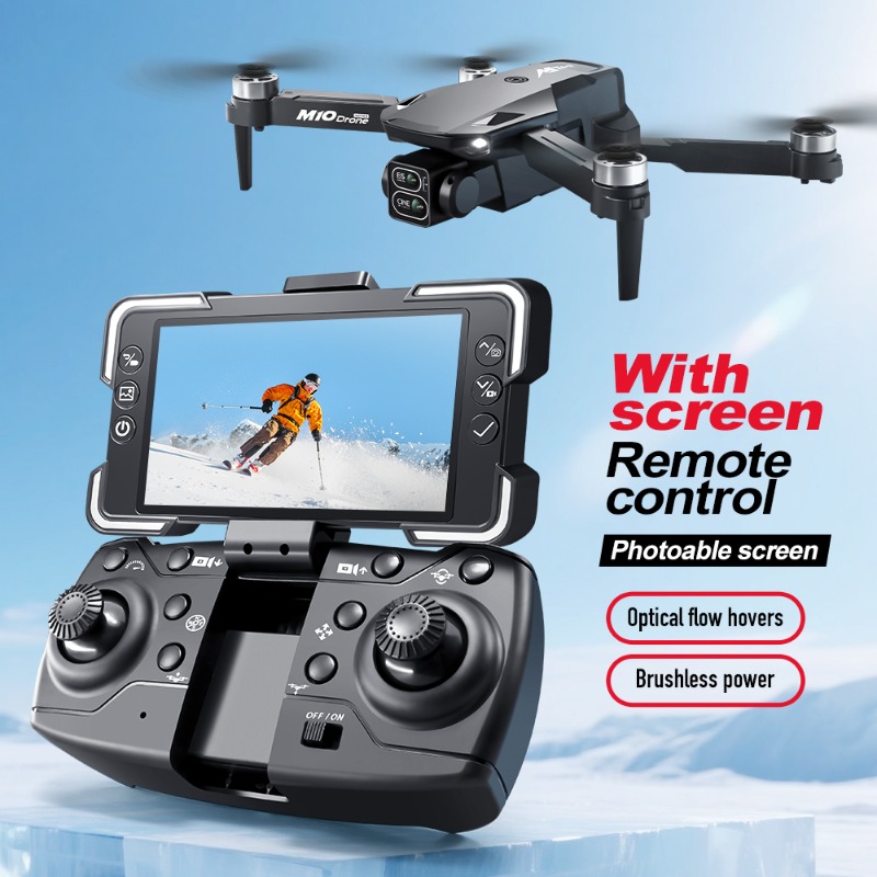 M10カメラドローン、画面付きリモコン、デュアルカメラ、オプ - Drone Gimbal Brushless のレビューと価格