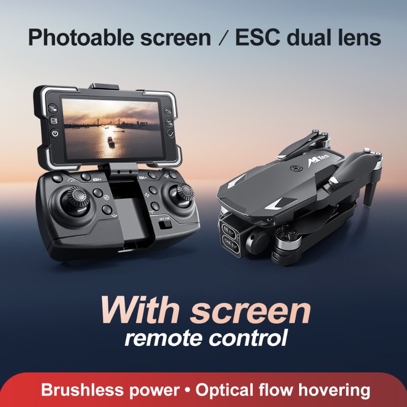 M10カメラドローン、画面付きリモコン、デュアルカメラ、オプ - Drone Gimbal Brushless のレビューと価格
